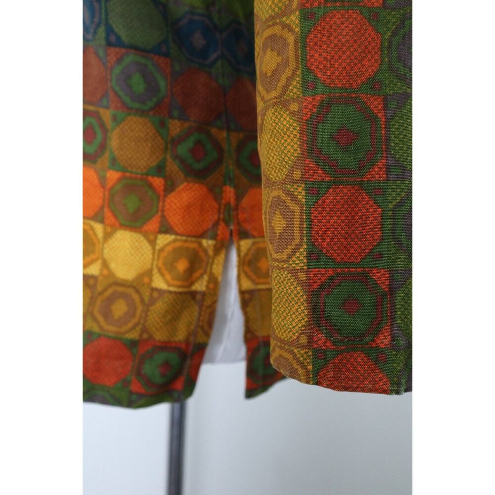 Vintage 1960's "Aladdin" Women's Nehru Collar Button Down Shirt Psychedelic - Picture 7 of 11